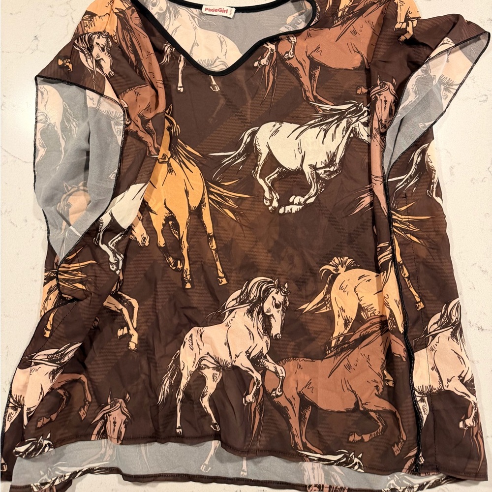 Pixie Girl Brown Horse tunic/cover up
